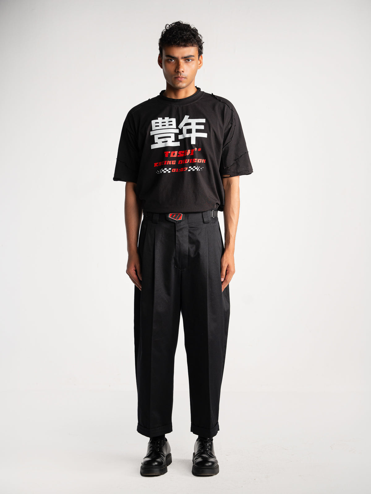 Twill Pleated Racing Pants