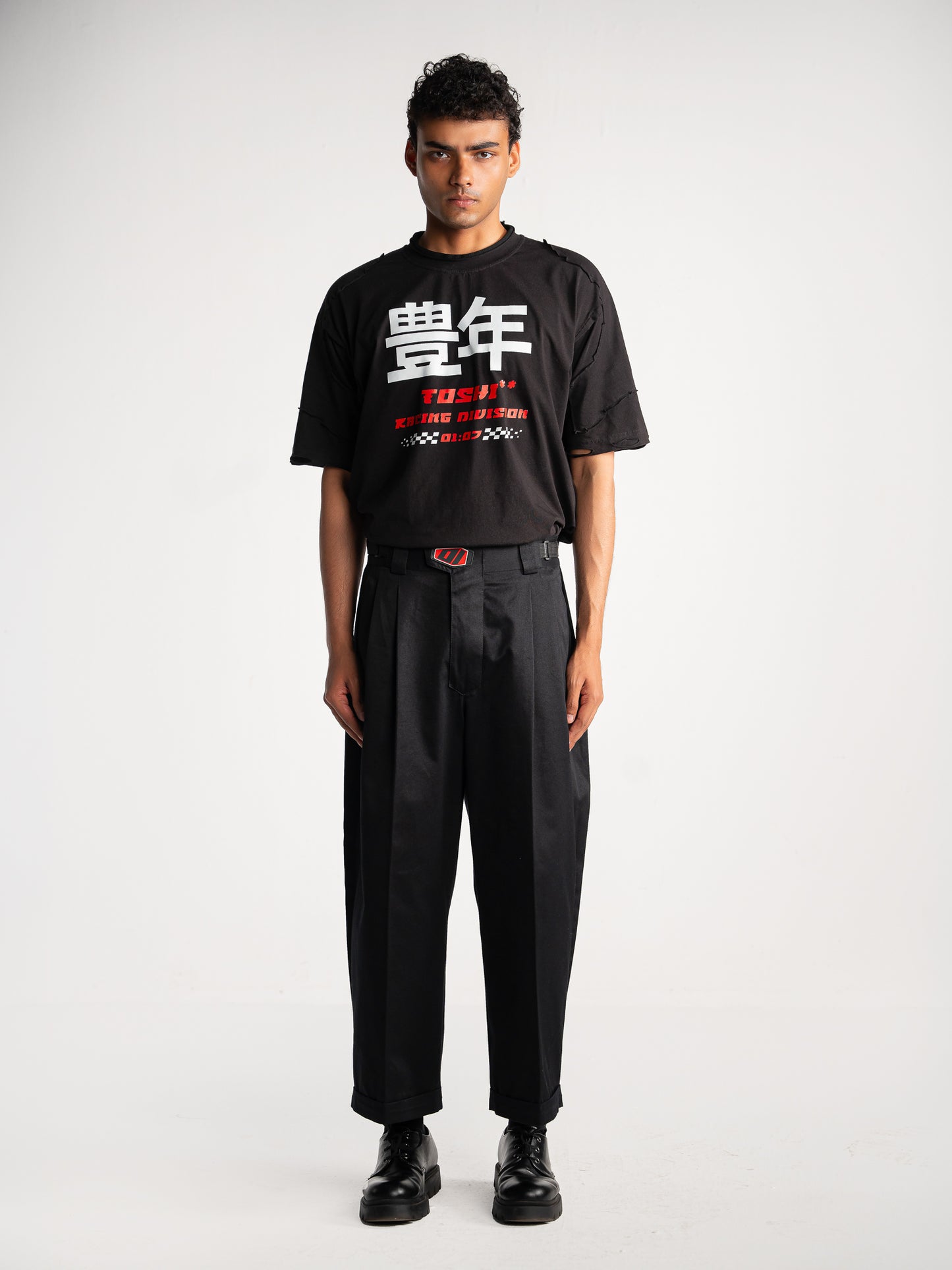 Twill Pleated Racing Pants