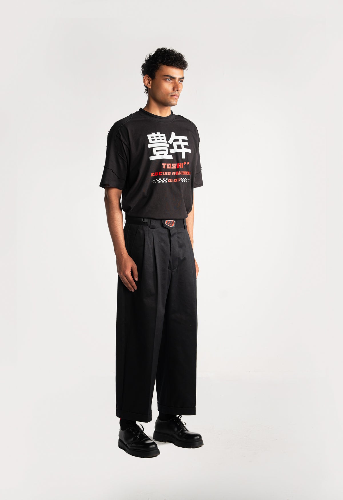 Twill Pleated Racing Pants