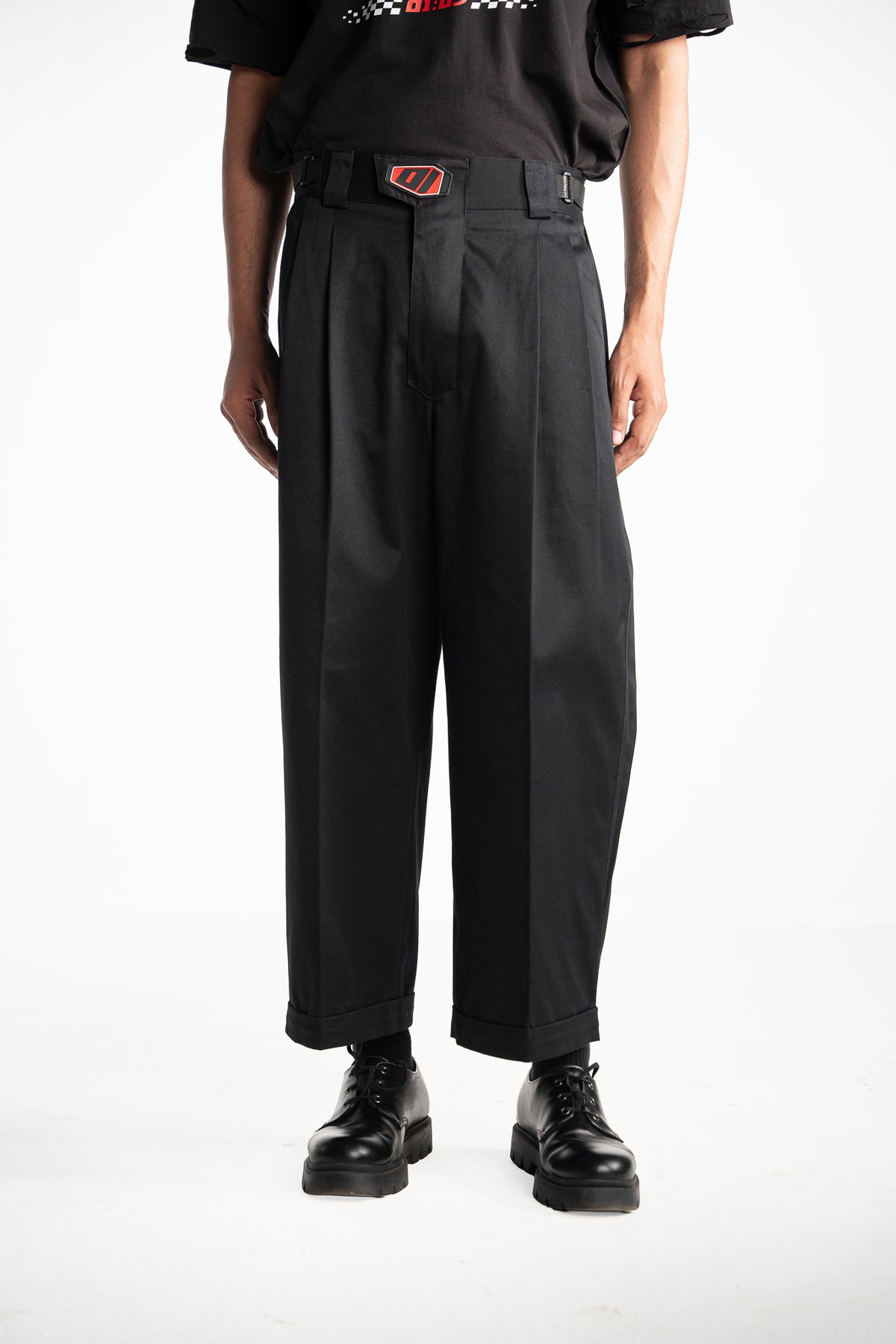 Twill Pleated Racing Pants