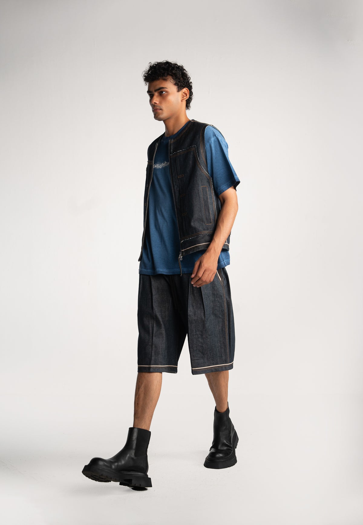 Selvedge Denim Pleated Shorts