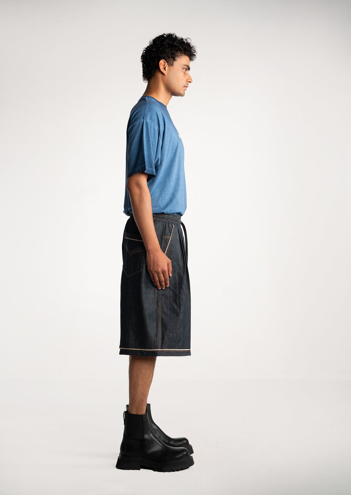 Selvedge Denim Pleated Shorts