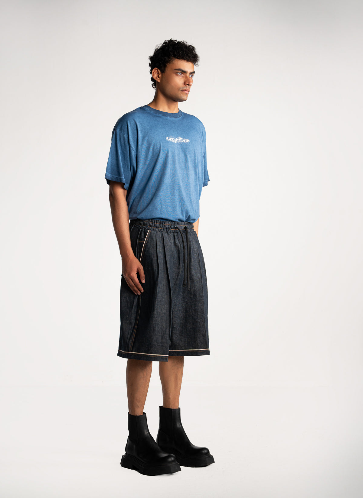 Selvedge Denim Pleated Shorts