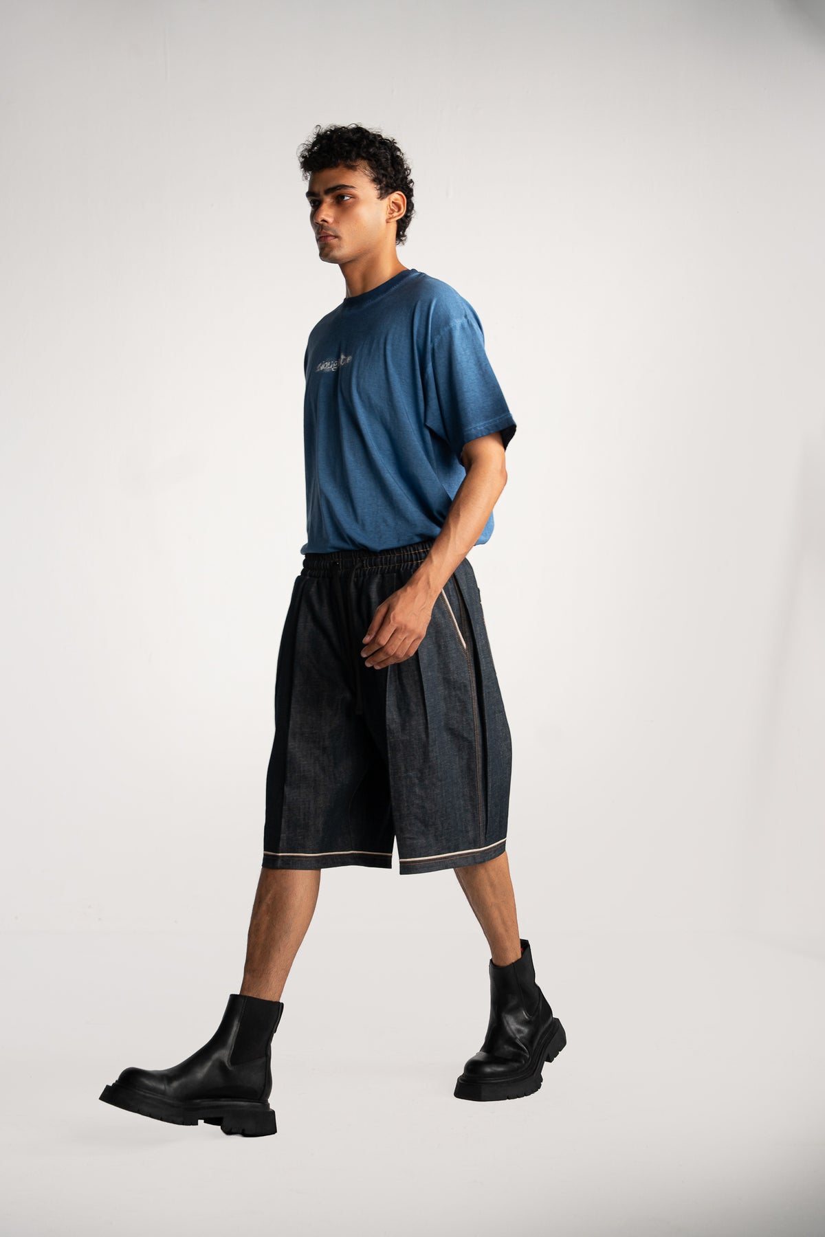 Selvedge Denim Pleated Shorts
