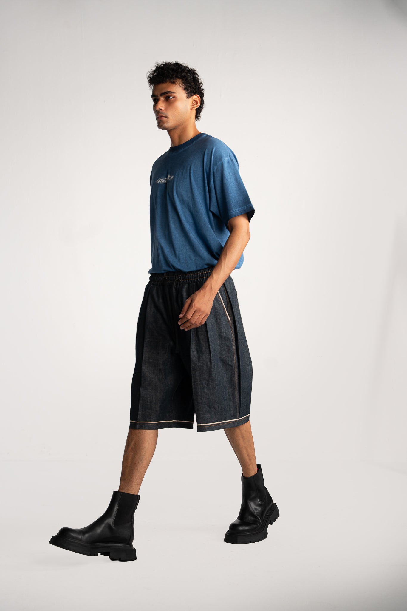 Selvedge Denim Pleated Shorts