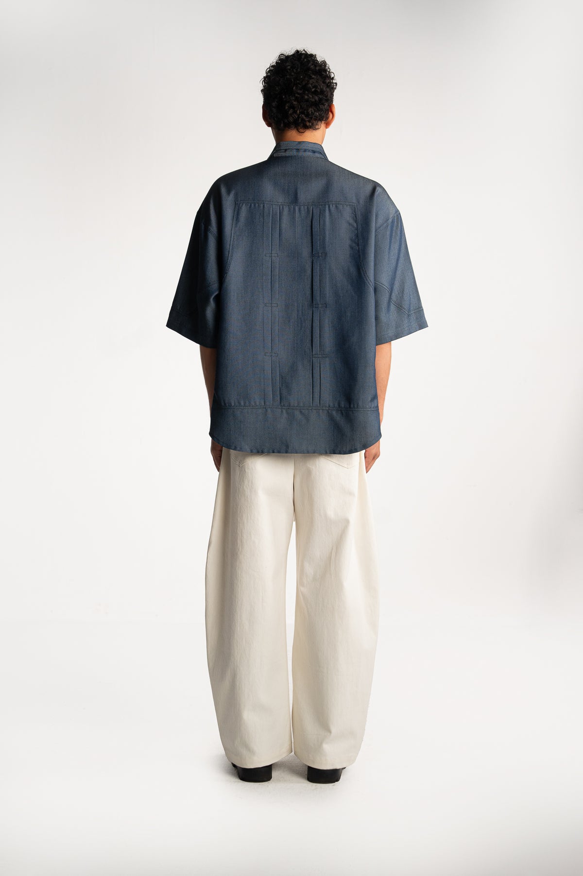 Pleated Denim Shirt