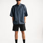 Pleated Denim Shirt