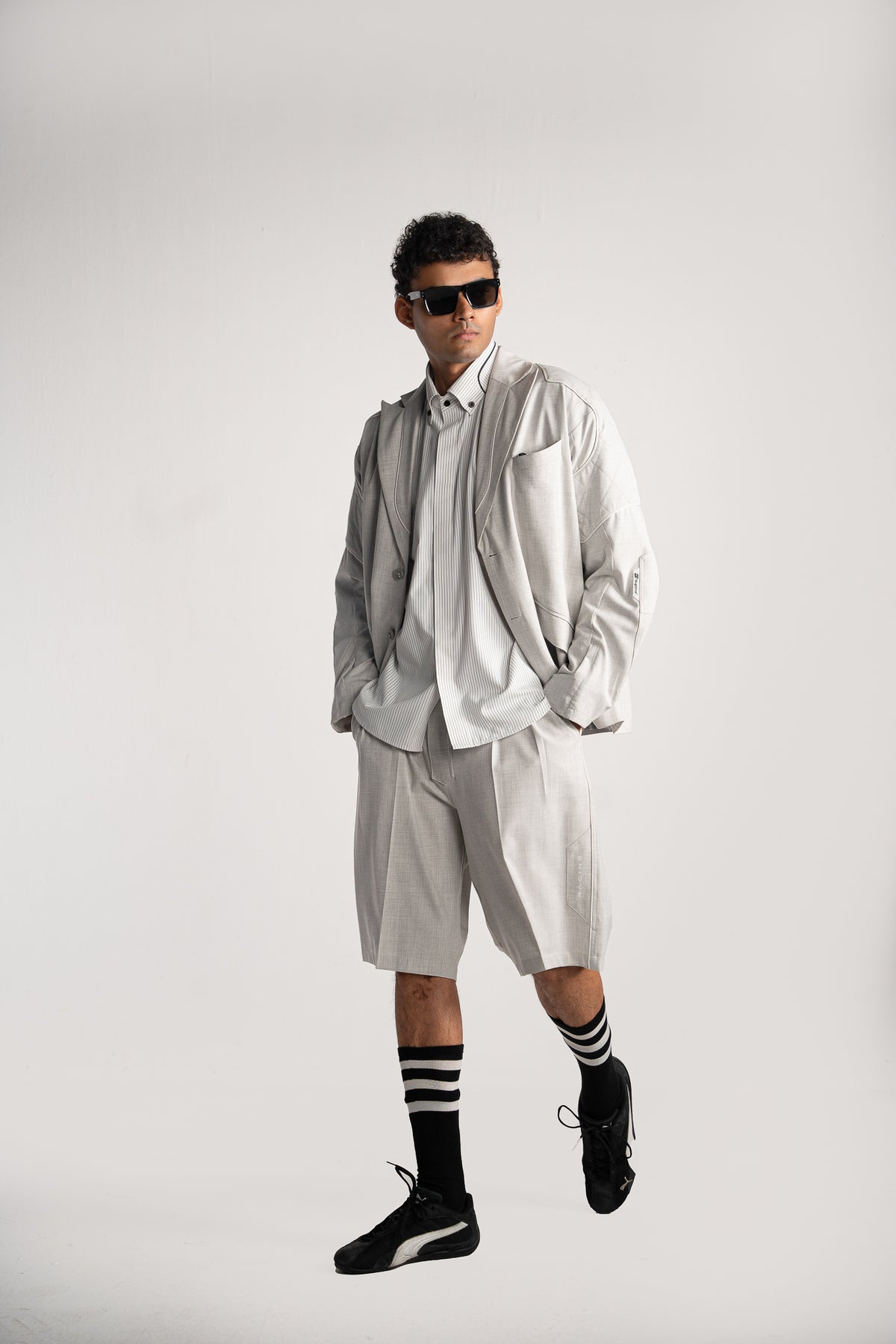 Light Grey Racing Shorts