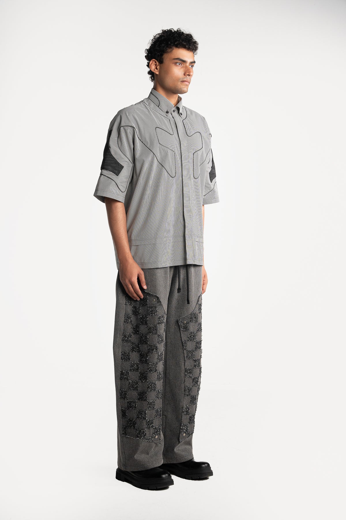 Grey Pinstripes Official Racing Shirt