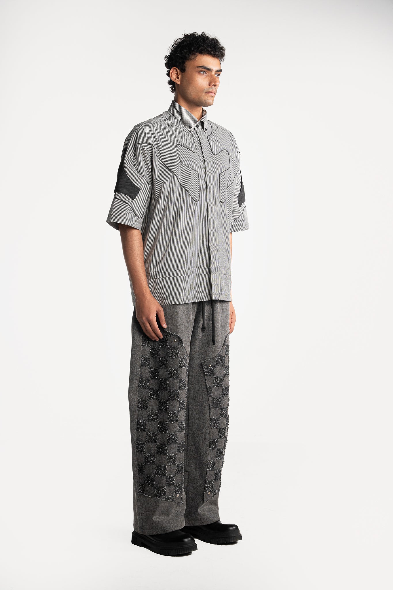 Grey Pinstripes Official Racing Shirt
