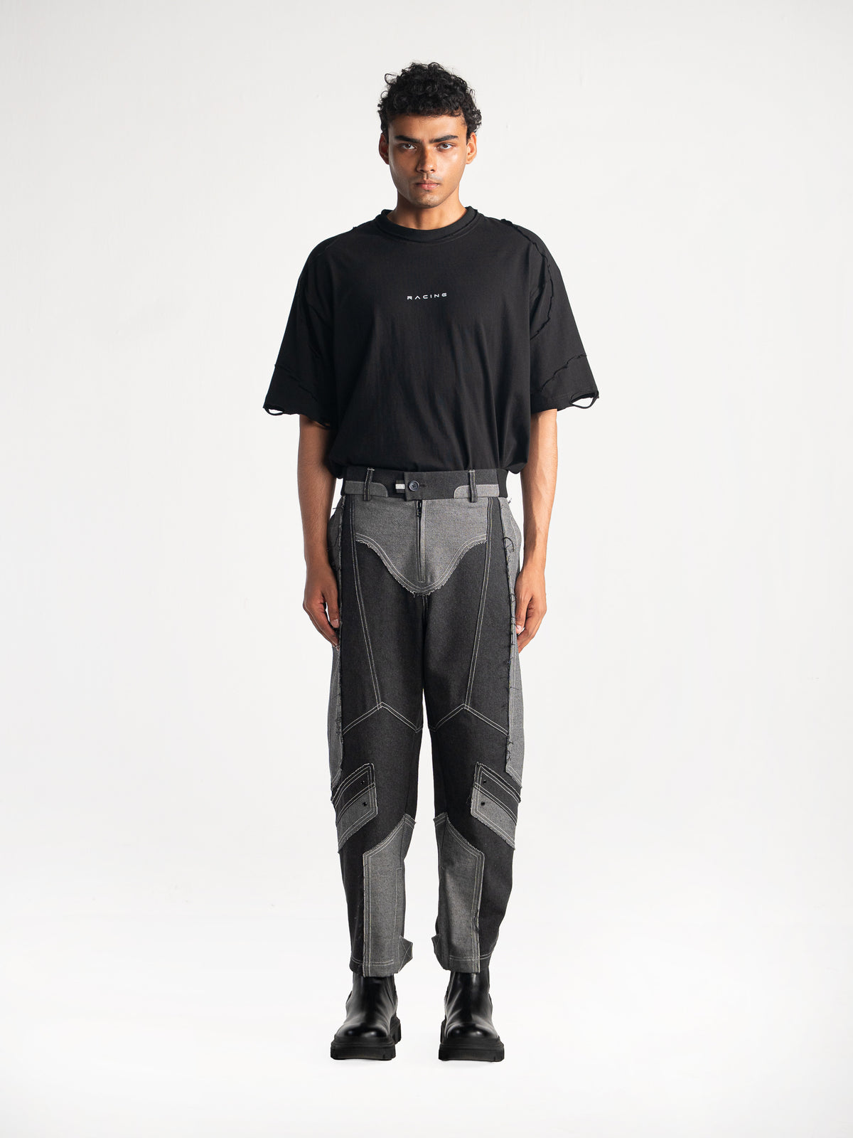 Racing Denim Inside-Out Jogger Pant