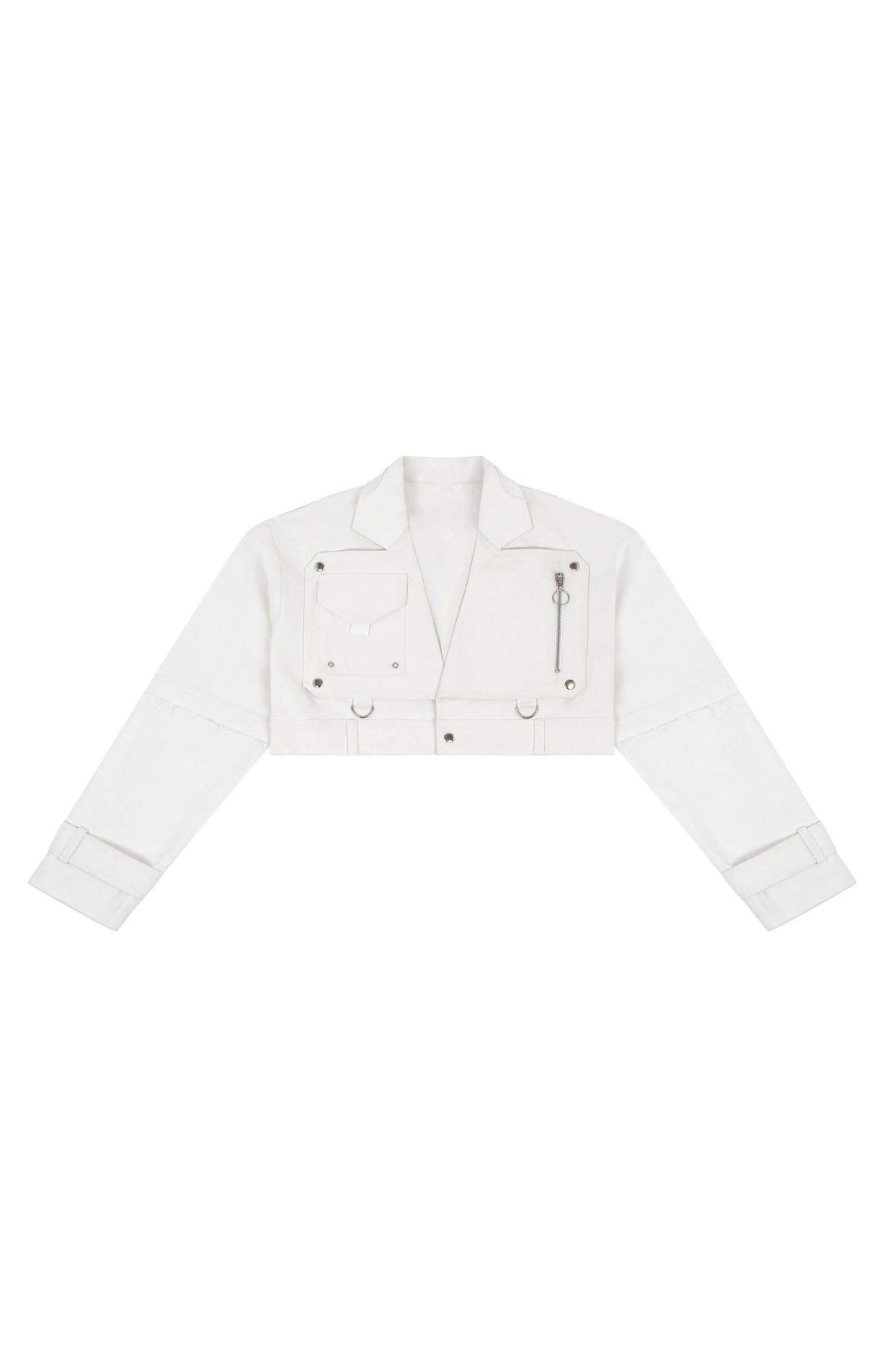 Cropped Denim Biker Jacket