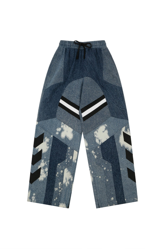 Denim racing patch work jogger - 01