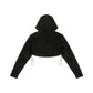 Racing crop top hoodie hybrid