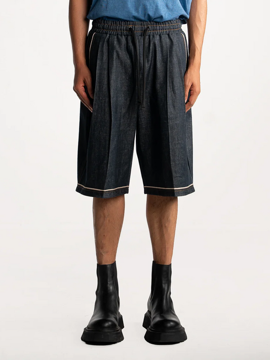 Selvedge Denim Pleated Shorts