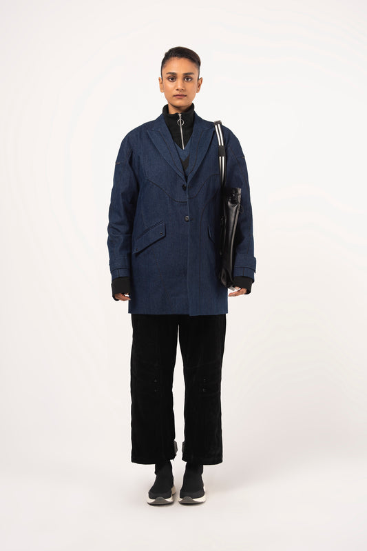 Denim riding Topcoat